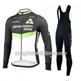 Completo Maglia ML + Pantaloncino con bretelle ML 2017 Dimension Data Donna N001